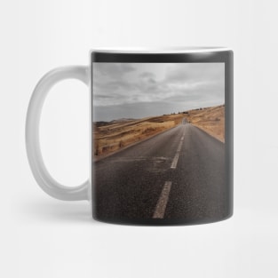 Empty Road in Gloomy Countryside Mug